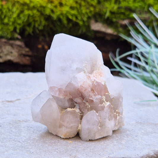 Candle Quartz Crystal Point or Celestial Candle Quartz Point or Pineapple Quartz from Madagascar. This lovely cluster has twin points and will self stand.