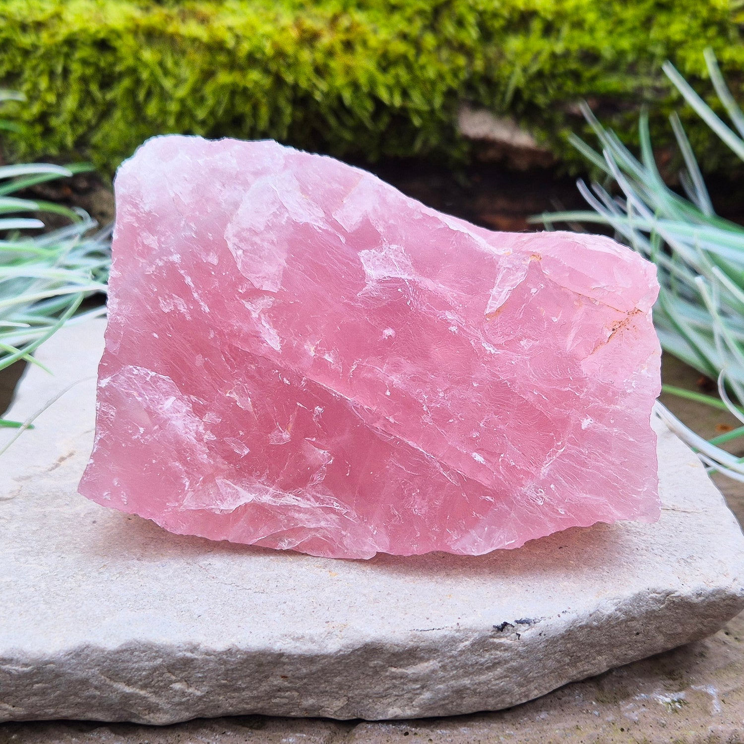 Rose Quartz Crystal, Natural, from Namibia, Africa. Lovely pink colouring, will self stand upright or on its side on an even surface.