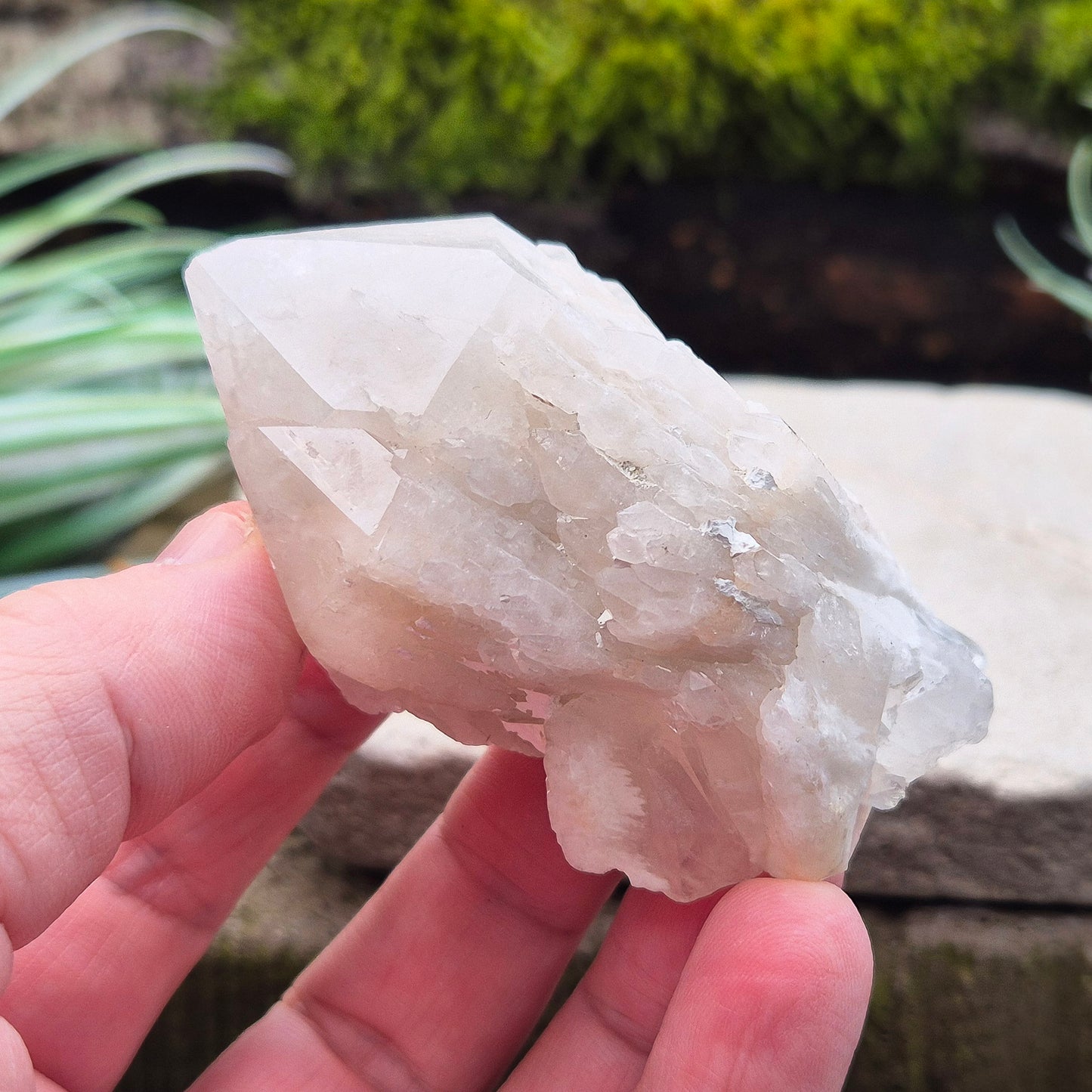 Candle Quartz Crystal Point or Celestial Candle Quartz Point or Pineapple Quartz from Madagascar. 