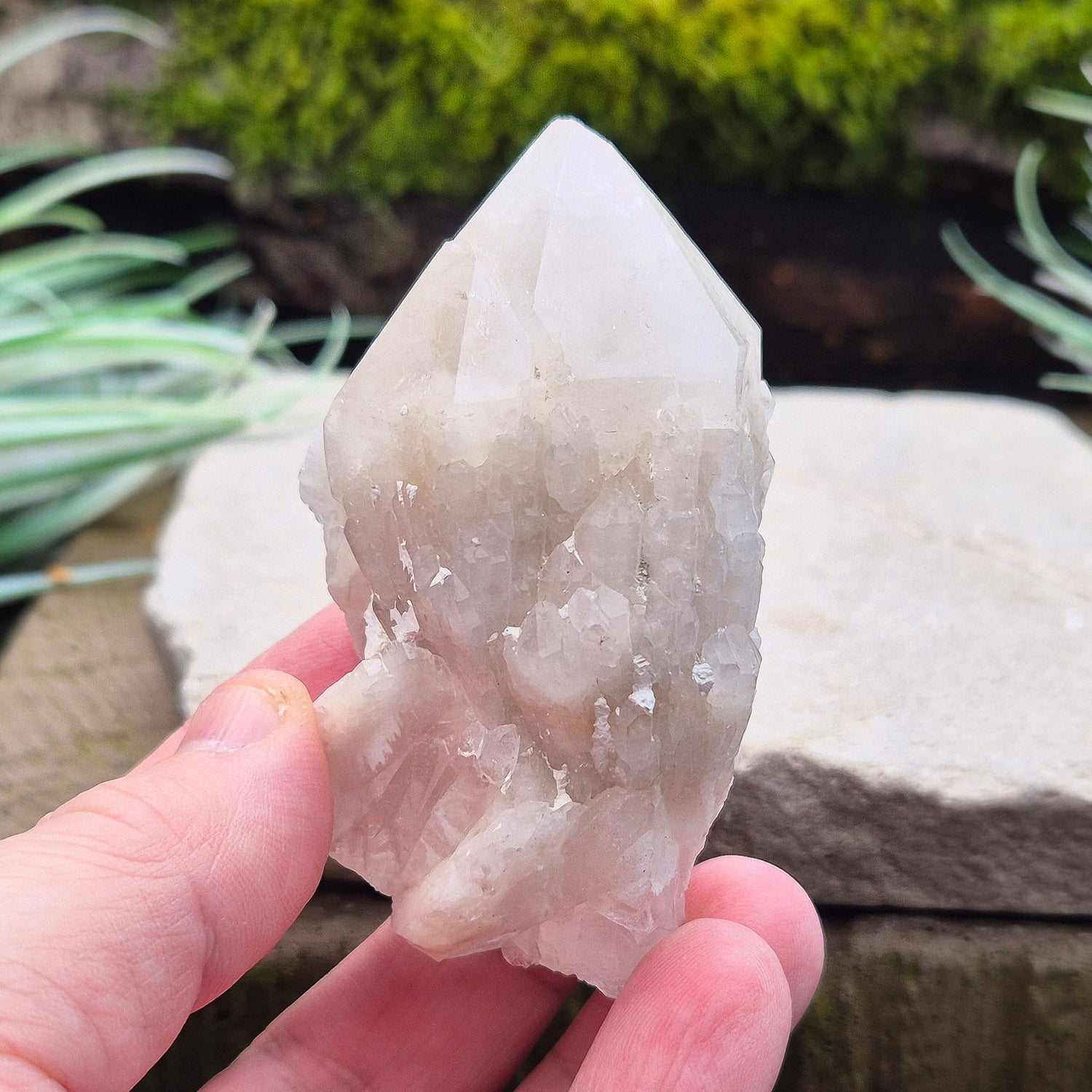 Candle Quartz Crystal Point or Celestial Candle Quartz Point or Pineapple Quartz from Madagascar. 