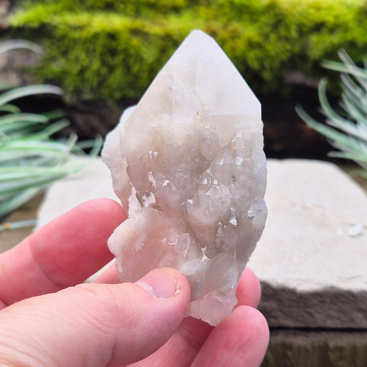 Candle Quartz Crystal Point or Celestial Candle Quartz Point or Pineapple Quartz from Madagascar. 