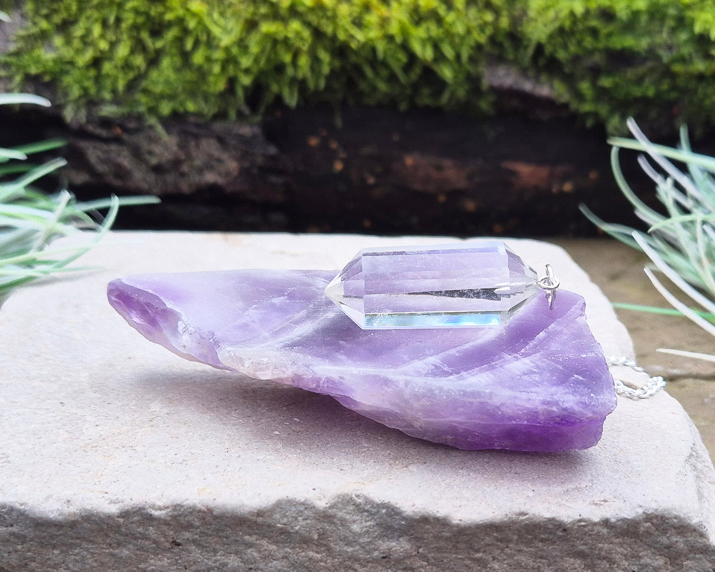 Chevron Amethyst Crystal Platform. I love how this crystal shows the natural beauty of purple Amethyst and white Quartz in a banded pattern. 