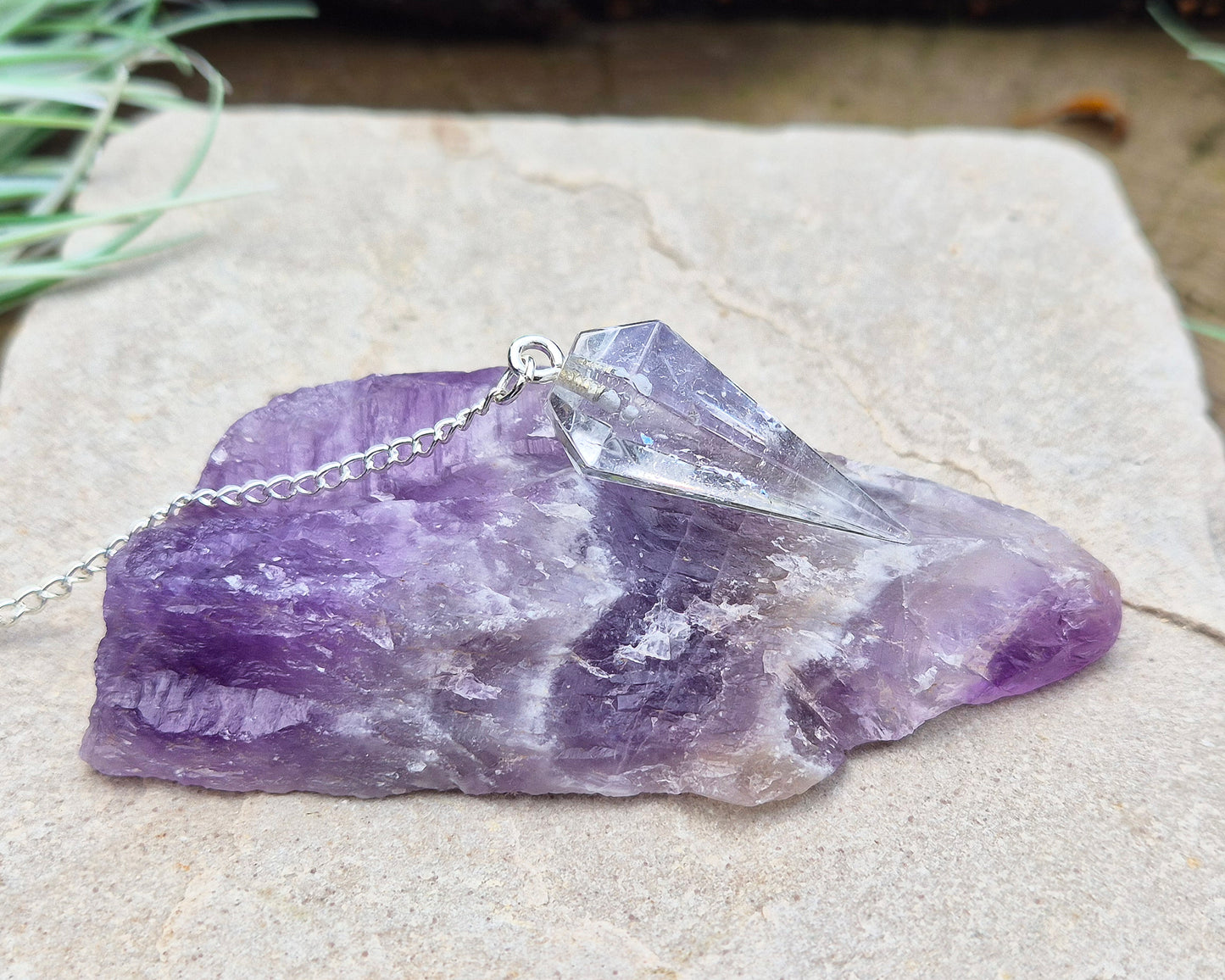 Chevron Amethyst Crystal Platform. I love how this crystal shows the natural beauty of purple Amethyst and white Quartz in a banded pattern. 