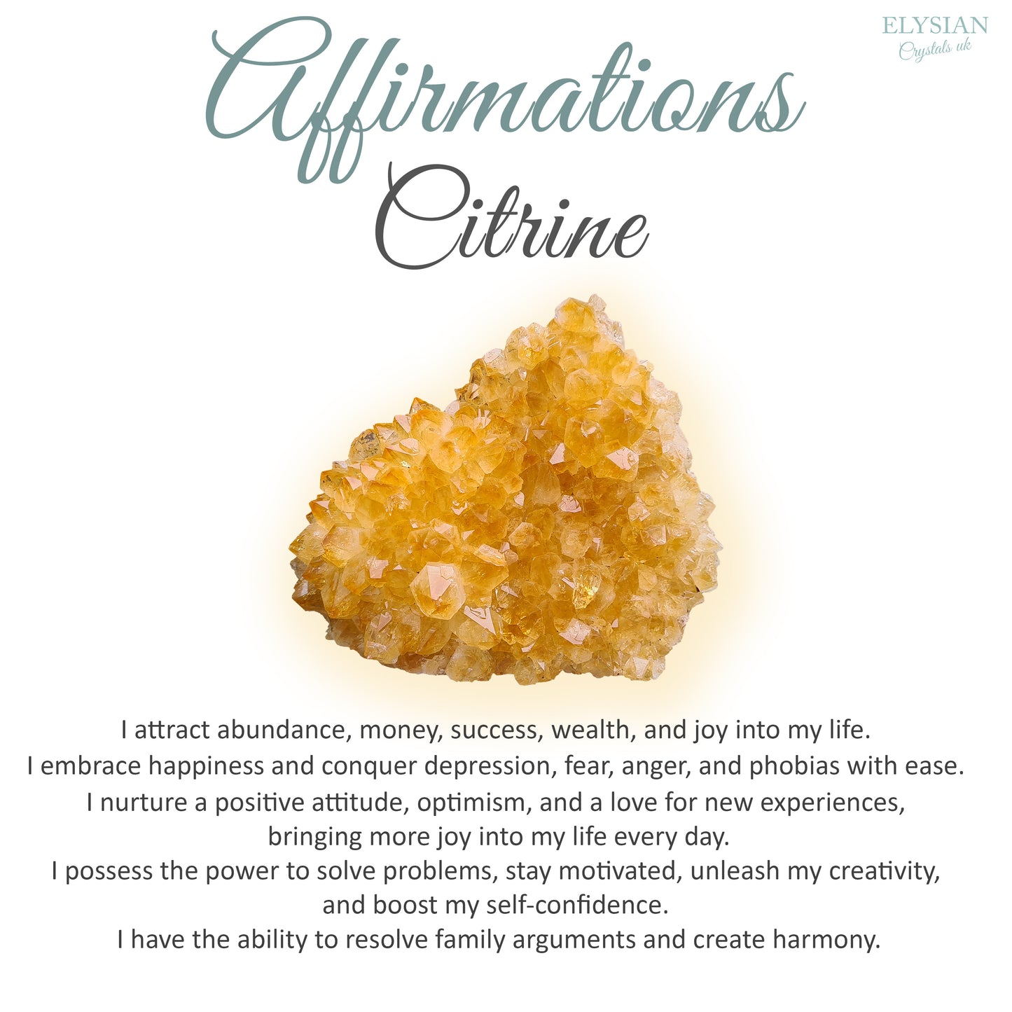 Citrine Crystal Cluster, Natural