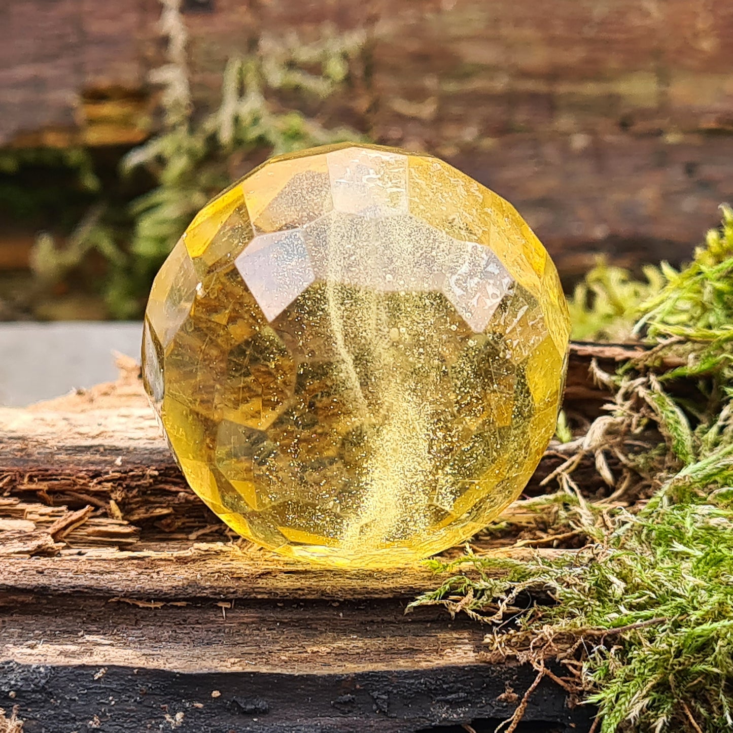 Copal Amber Faceted Sphere from Colombia