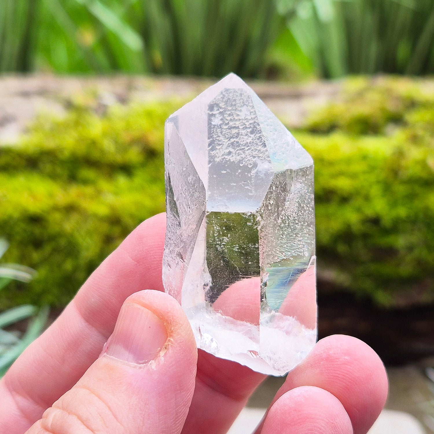 Starbrary Quartz Crystal Point From Brazil. This crystal is a point has nice clarity and lovely Starbrary markings on 3 sides.