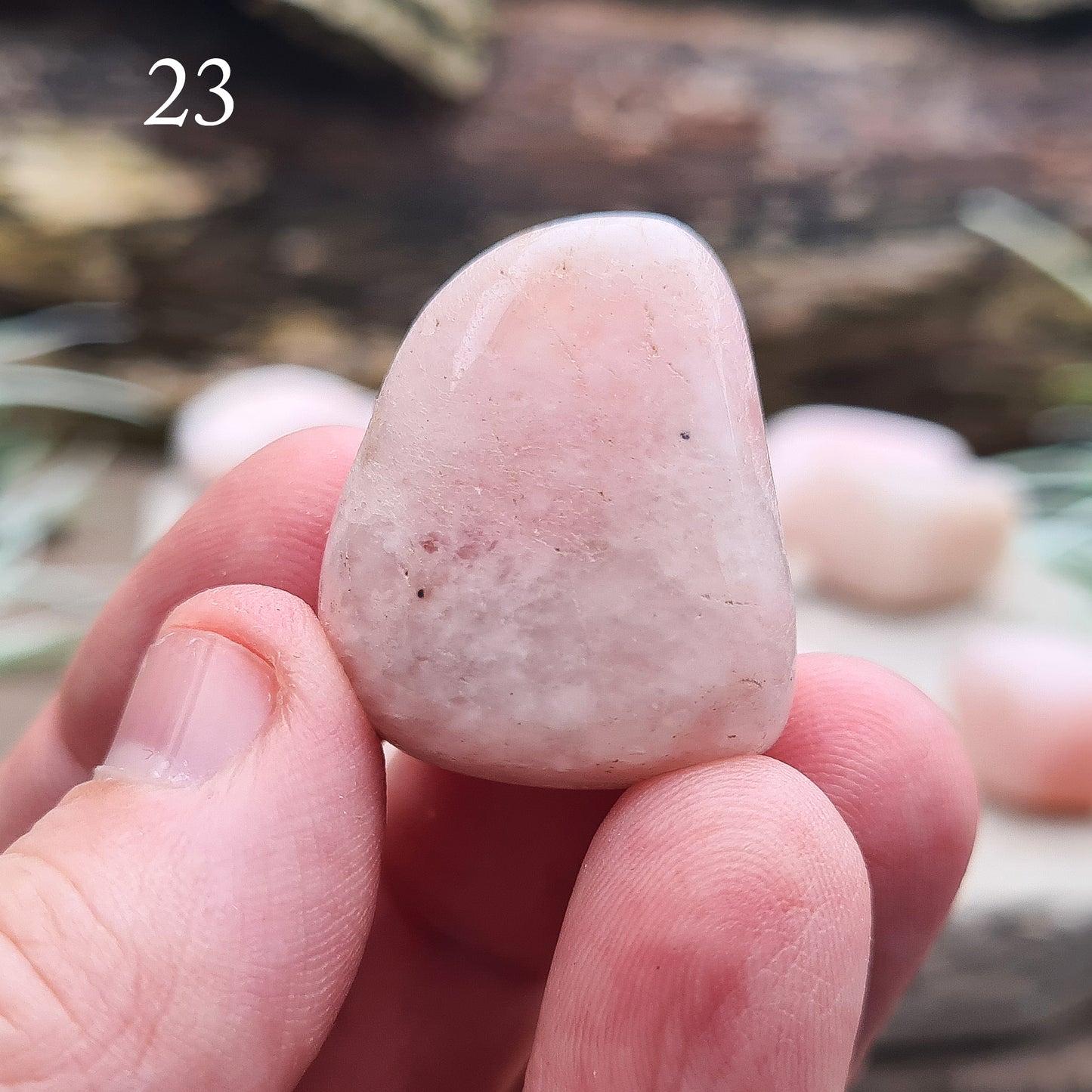 Petalite (Pink) Crystal Tumble Stones, 19 - 23