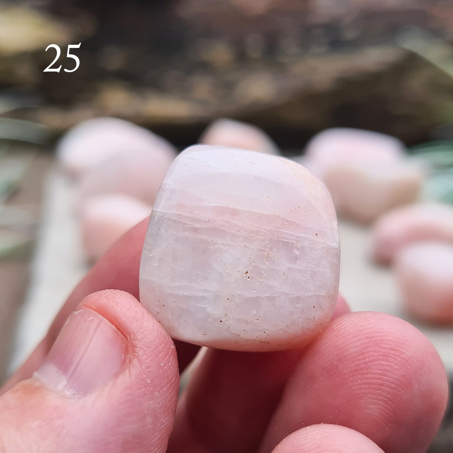 Petalite (Pink) Crystal Tumble Stones, 19 - 23