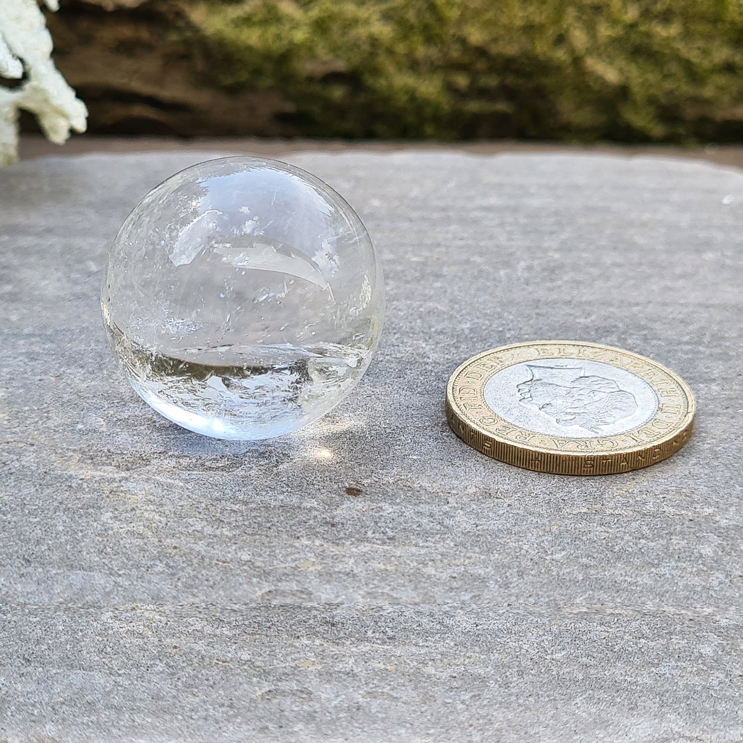 Quartz Crystal Ball, Quartz Crystal Sphere, Clear Acrylic Stand Included