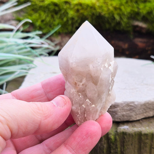 Candle Quartz Crystal Point or Celestial Candle Quartz Point or Pineapple Quartz from Madagascar. This is a lovely single point.