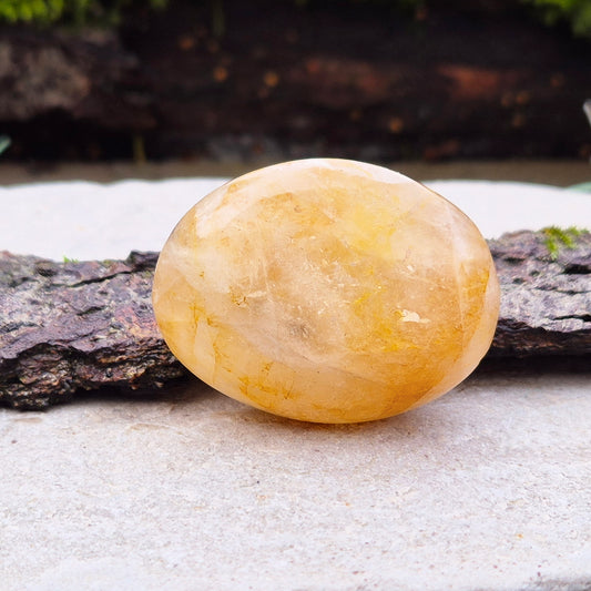 Golden Healer Crystal Palm Stone from Brazil.