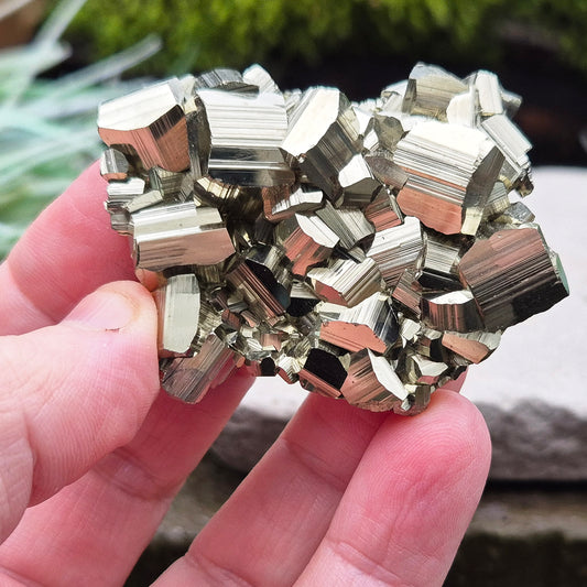 Pyrite Crystal Cluster A-Grade, Brazil, Fools Gold Cubic Iron Pyrite