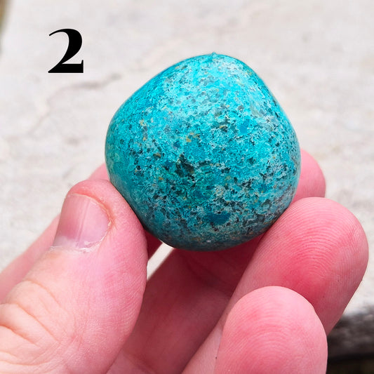 Chrysocolla Crystal Pebble, from Mina Justa, Peru