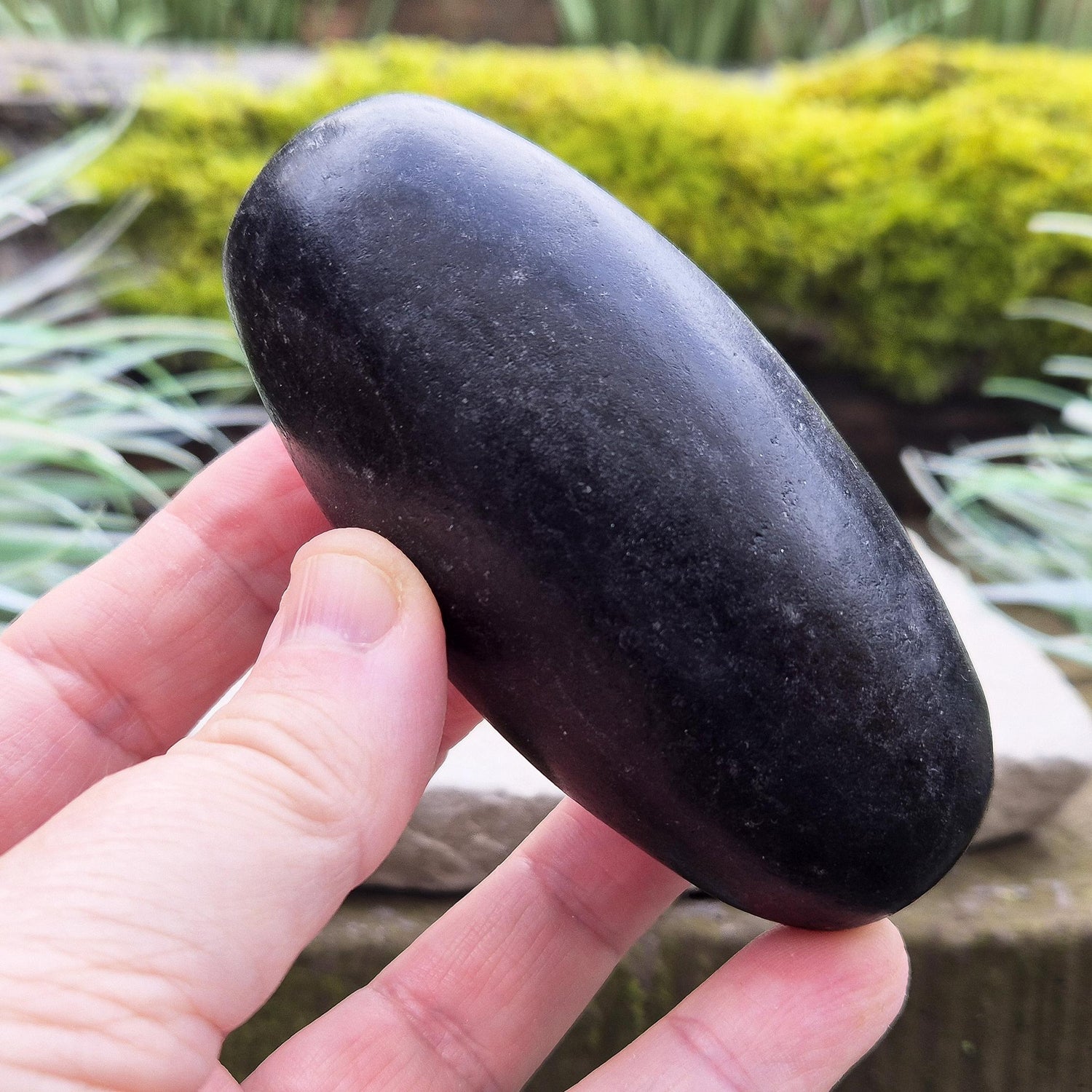 Black Shiva Lingham. These rare stones, found only in India’s sacred Narmada River, are naturally shaped and smoothed over thousands of years by the river’s currents.