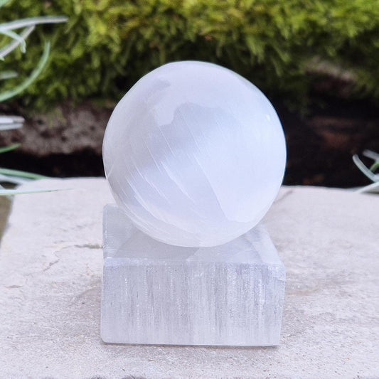 Selenite Crystal Sphere / Ball, white. From Morocco. You get the one in the photos. Does not include a stand.