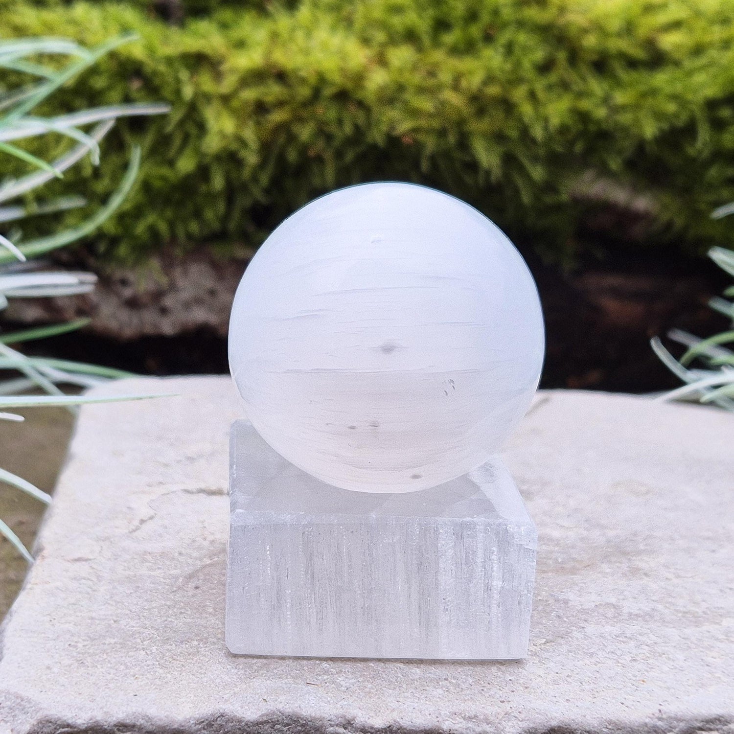 Selenite Crystal Sphere / Ball, white. From Morocco. You get the one in the photos. Does not include a stand.