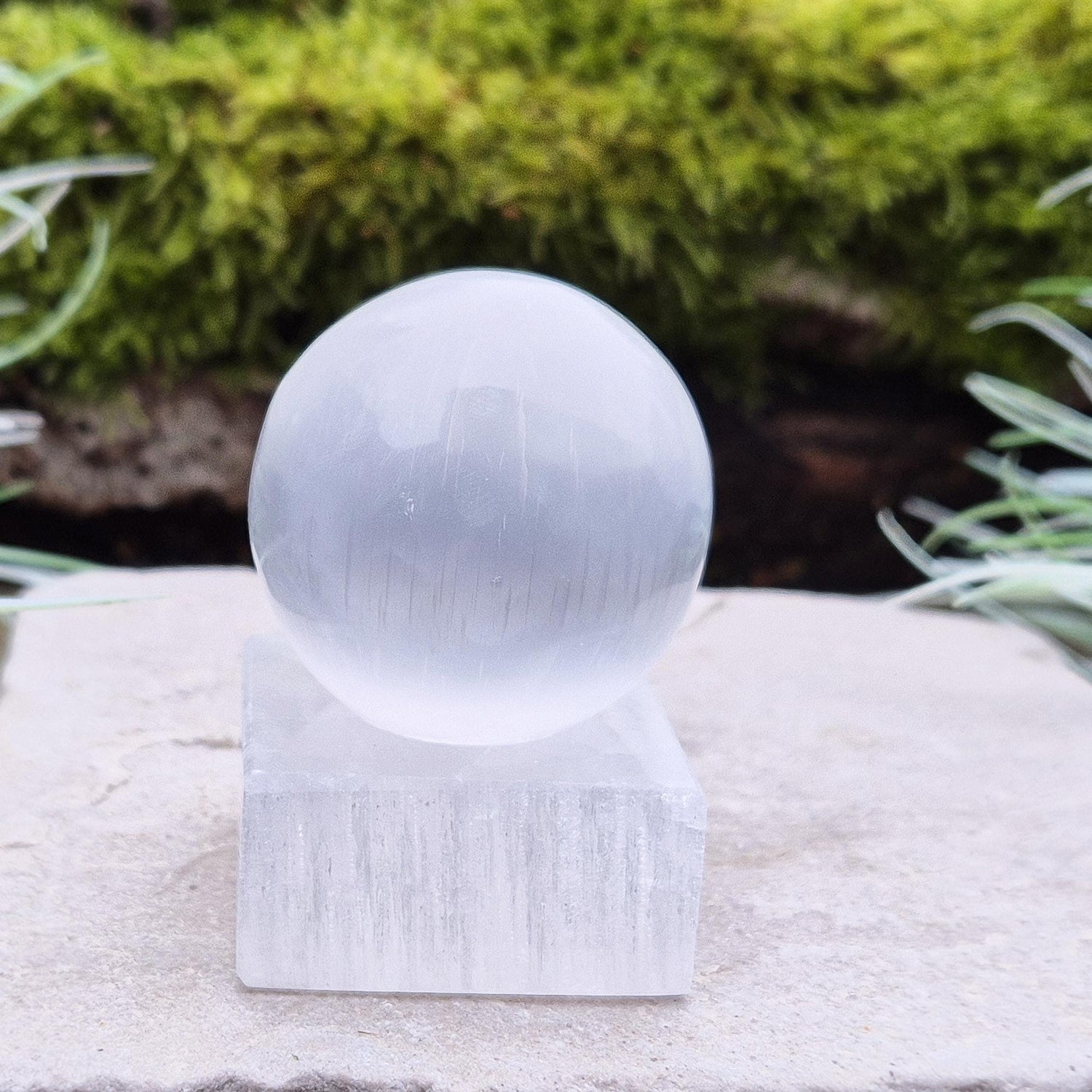 Selenite Crystal Sphere / Ball, white. From Morocco. You get the one in the photos. Does not include a stand.