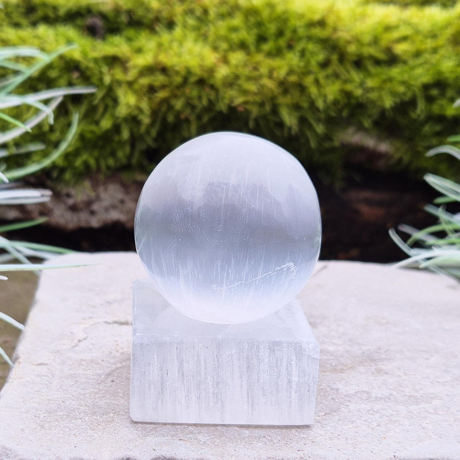 Selenite Crystal Sphere / Ball, white. From Morocco. You get the one in the photos. Does not include a stand.