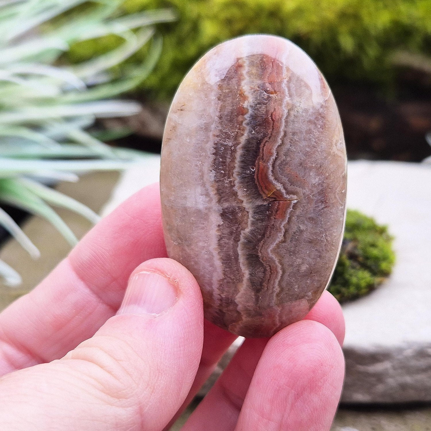 Amethyst and Jasper Palm Stone. These Amethyst and Jasper Palm Stones are sourced from the mineral-rich region of Ametista do Sul, Rio Grande do Sul, Brazil.