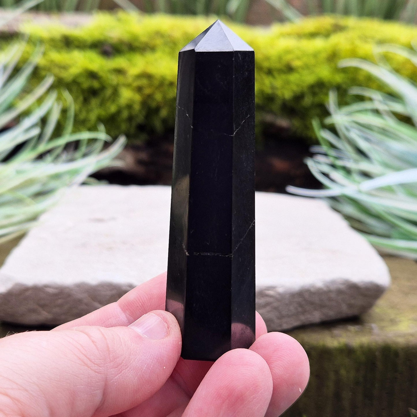 Polished Shungite Point or Crystal Tower, Home & Workspace Display Stone