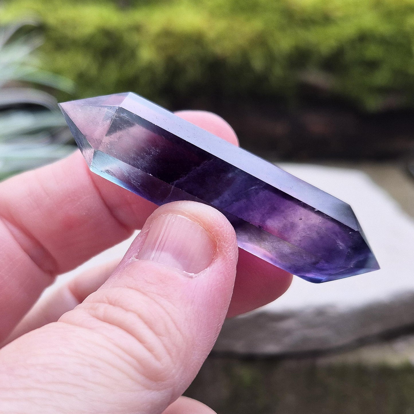 Rainbow Fluroite Crystal double terminated Wand from China, high grade, lovley saturated colouring.