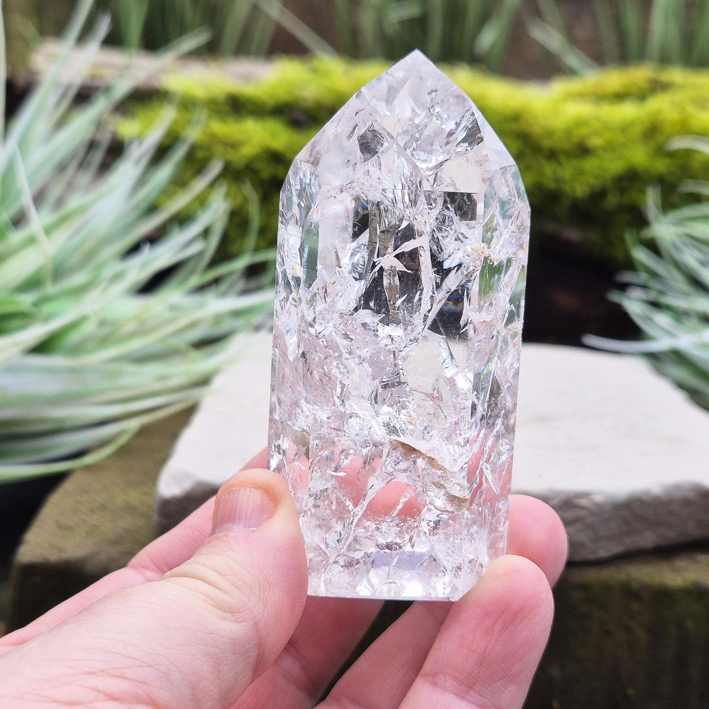 Fire and Ice Quartz Crystal Point, Rainbow Quartz, high vibrations for the crystal enthusiast