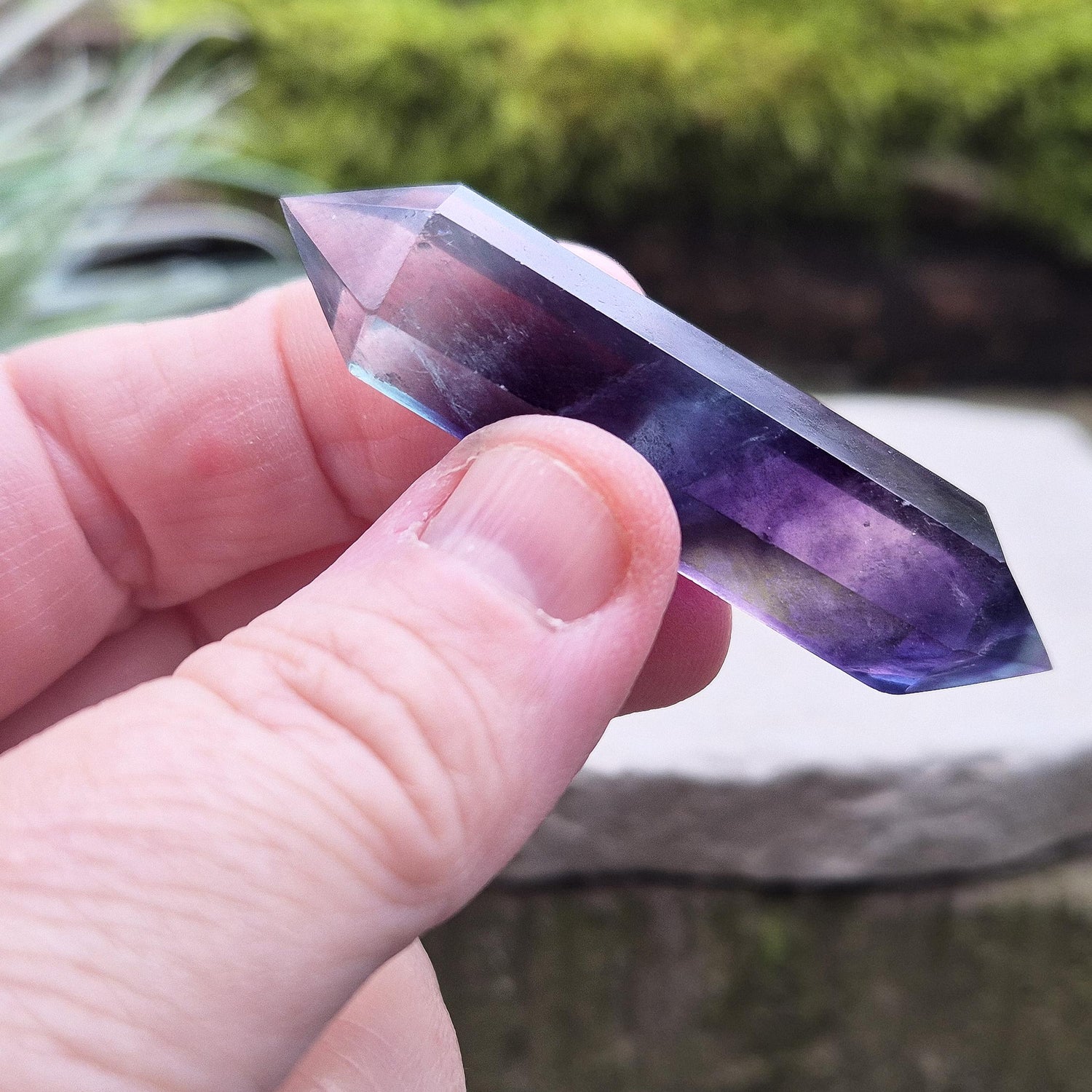 Rainbow Fluroite Crystal double terminated Wand from China, high grade, lovley saturated colouring.