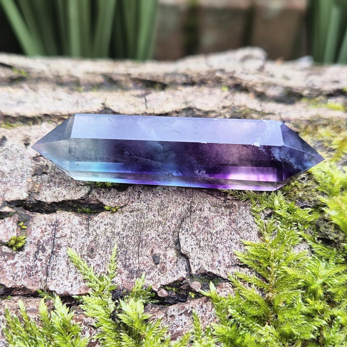 Rainbow Fluorite double terminated Wand, deep colour saturation, high grade crystal