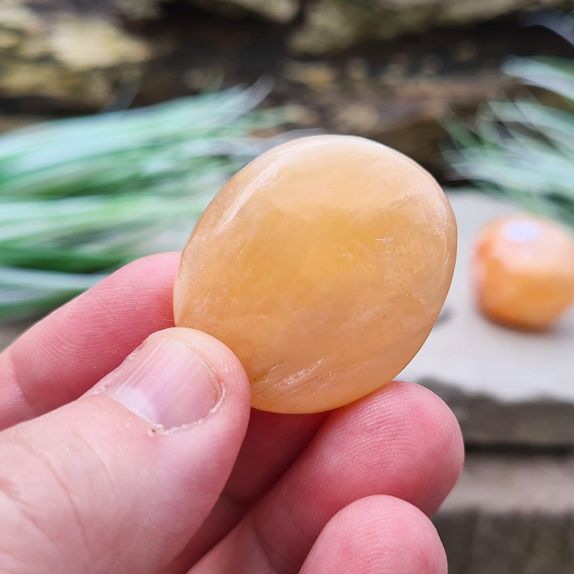 Stilbite Tumble Stone, AA Grade from India features a beautiful opalescent peach color. This crystal is prized for its gentle, loving energy that supports intuition, creativity, and spiritual growth.