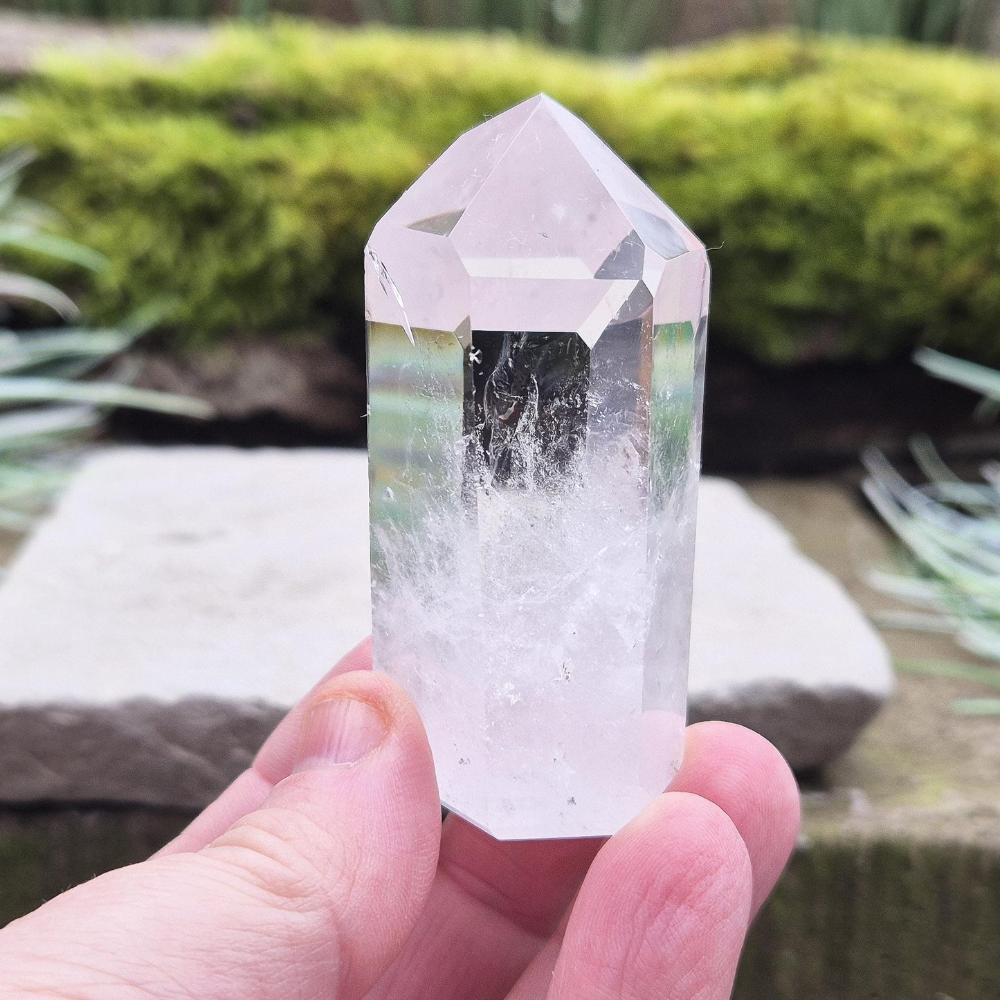 Quartz Crystal Point with 2 Isis faces, representing wisdom and protection