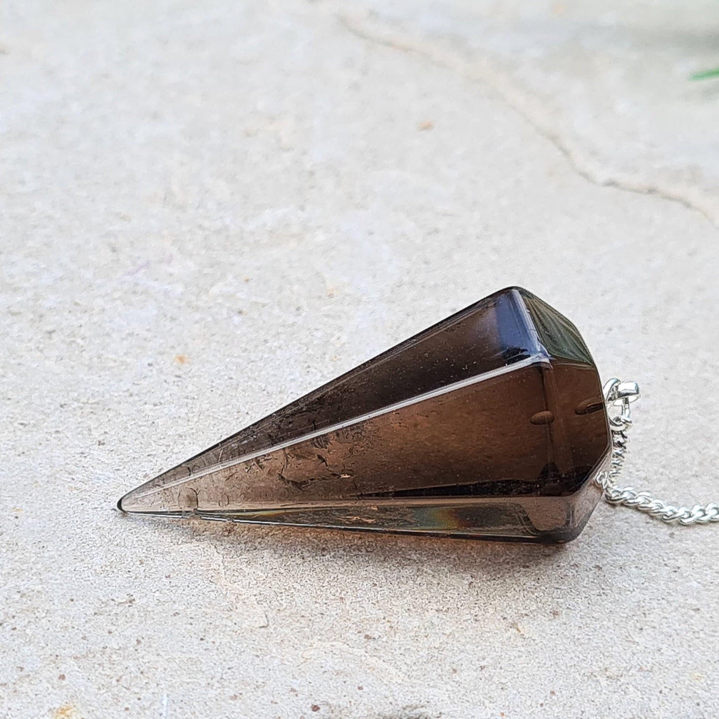 Smoky Quartz Crystal Pendulum from Brazil, Grounding & Stress Relief Dowsing Tool