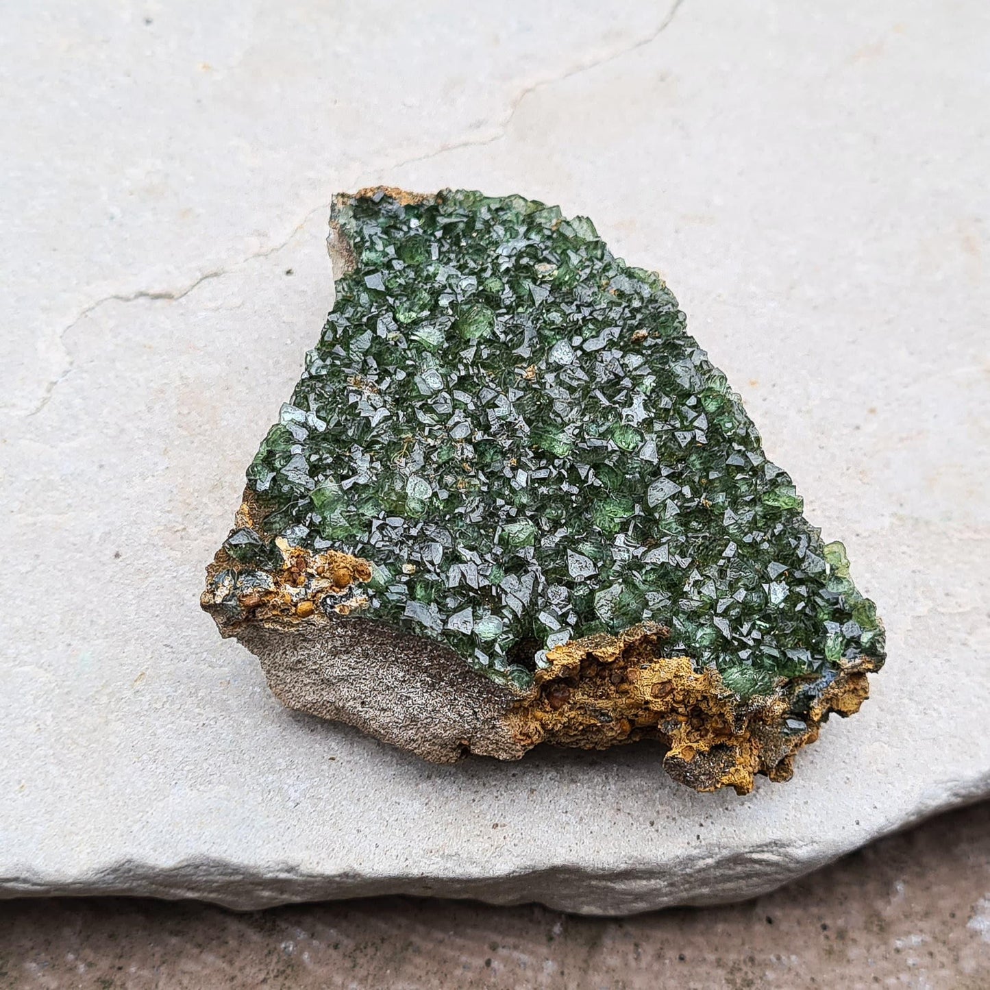 Ludlamite Crystal from Amazonas, Brazil, Deep Green Natural Matrix Crystal for Heart Chakra & Emotional Balance