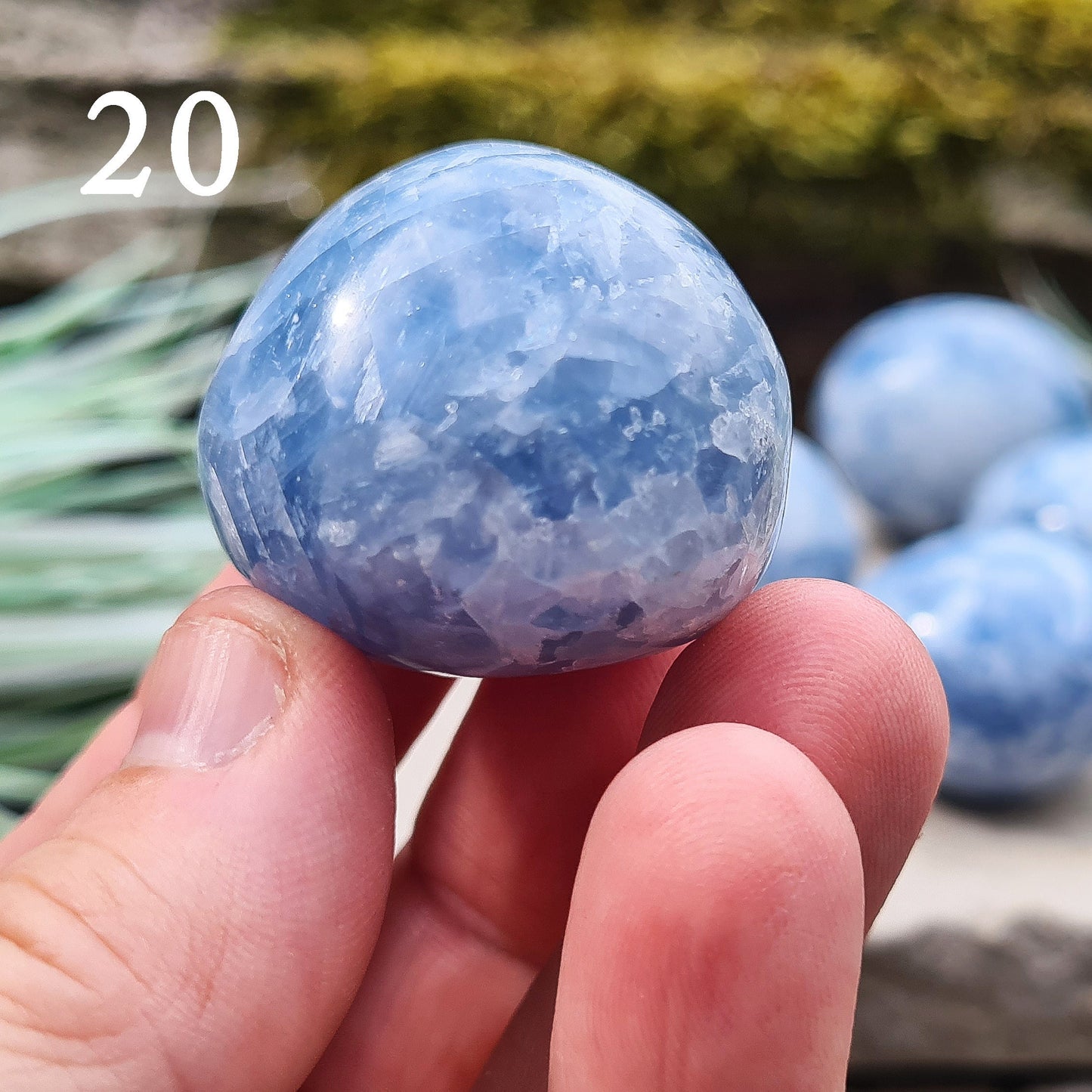 Blue Calcite Crystal from Madagascar, Polished Blue Stone for Relaxation & Harmony