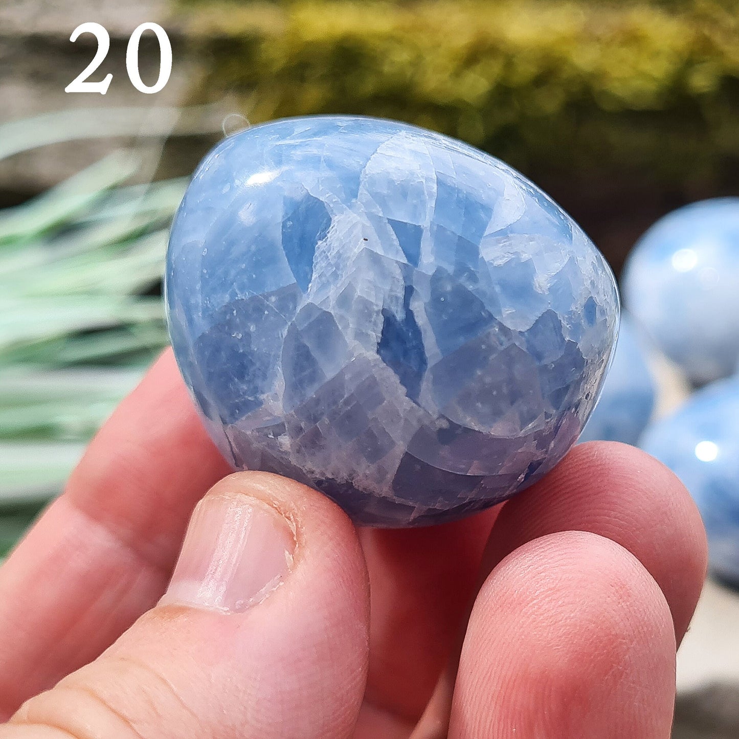 Blue Calcite Crystal from Madagascar, Polished Blue Stone for Relaxation & Harmony