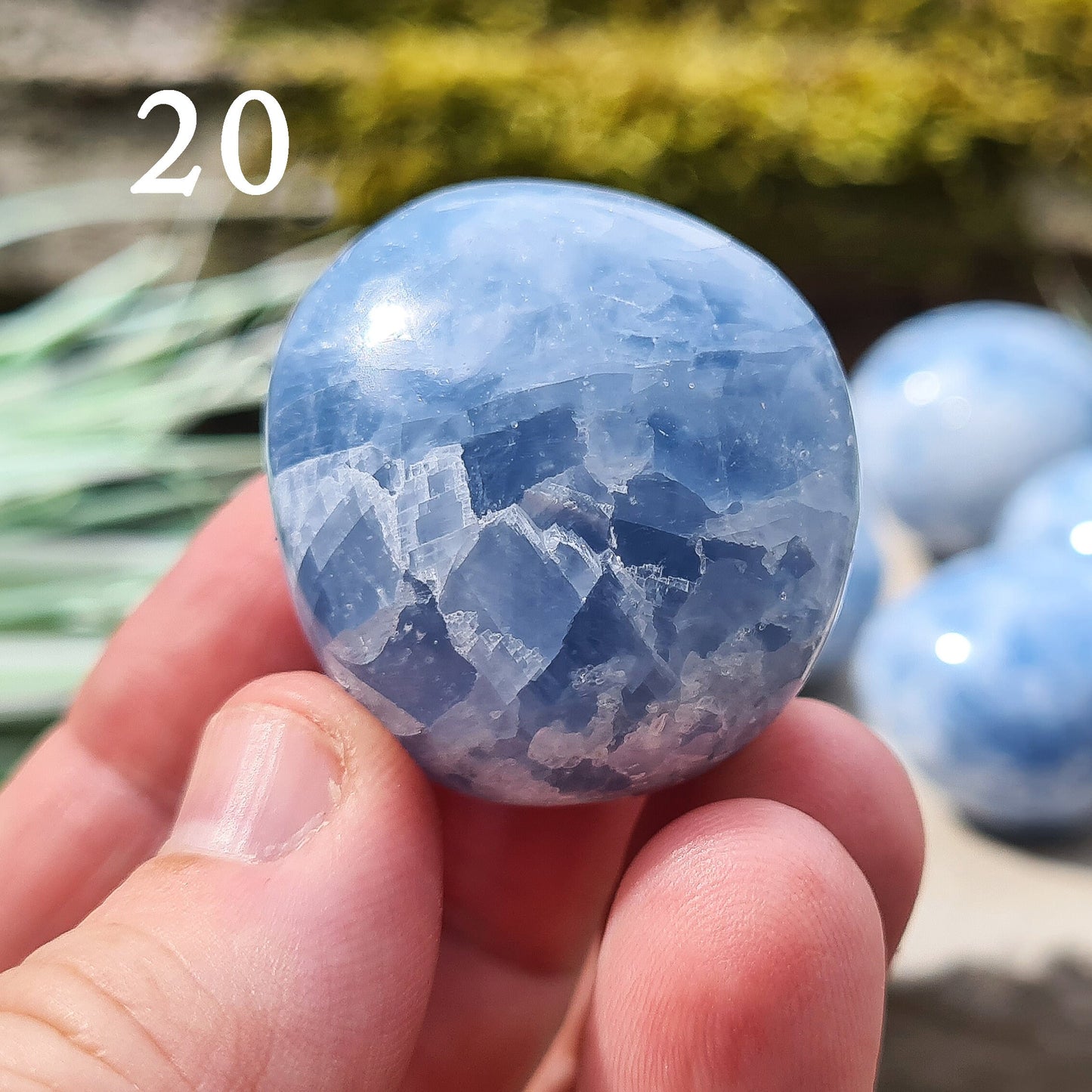 Blue Calcite Crystal from Madagascar, Polished Blue Stone for Relaxation & Harmony