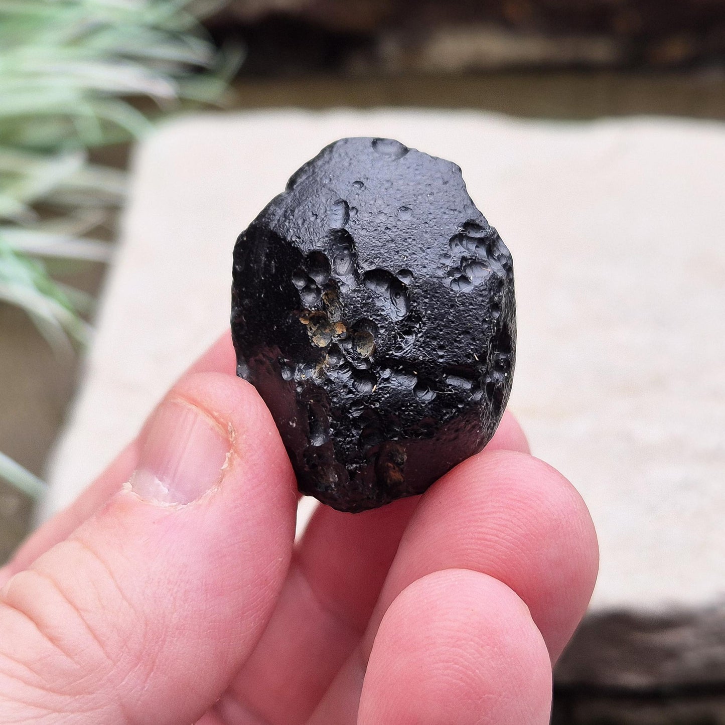 Black Tektite (Indochinite, A Grade) – Dark, glass-like stones formed 700,000 years ago by meteorite impacts that ejected material into Earth’s upper atmosphere. Found across the Indochinese peninsula, from Australia to China, 