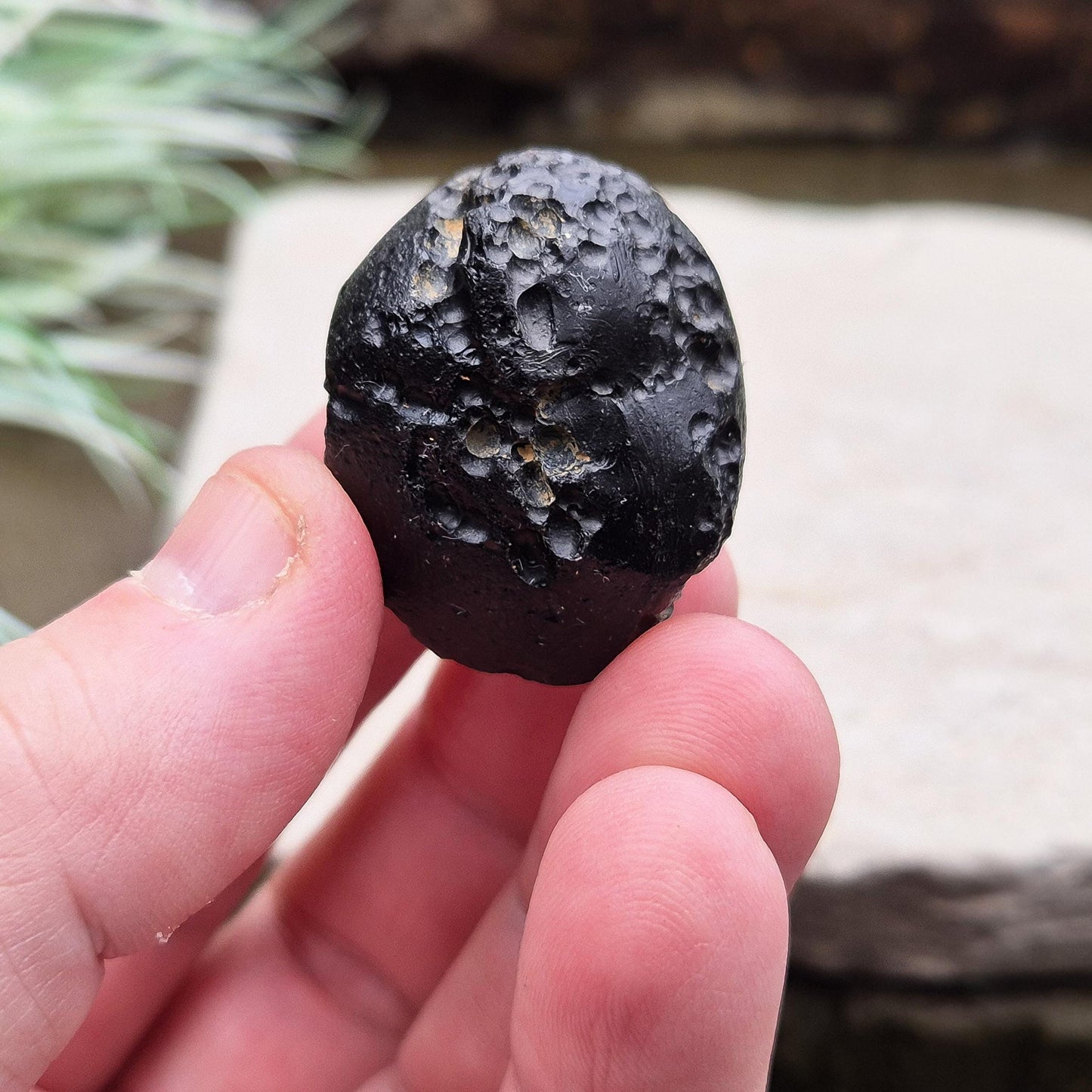 Black Tektite Crystal (Indochinite), Meteorite Impact Glass for Intuition & Energy Balance