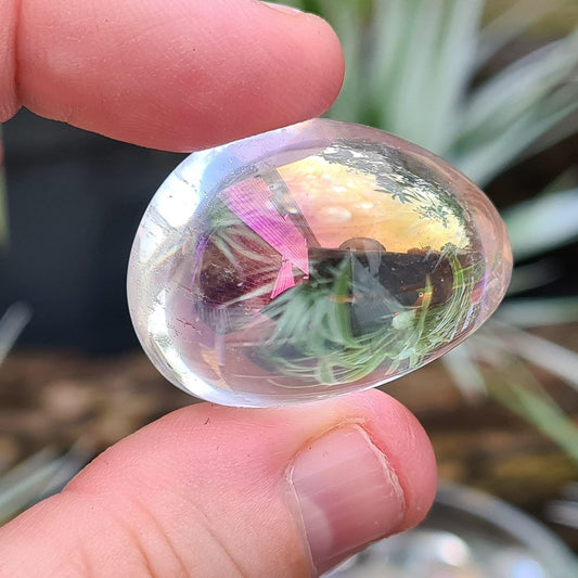 Angel Aura Quartz Tumble Stone | Rainbow Aura Crystal | Vibrant & Uplifting | Opal Aura | Unicorn Aura Quartz