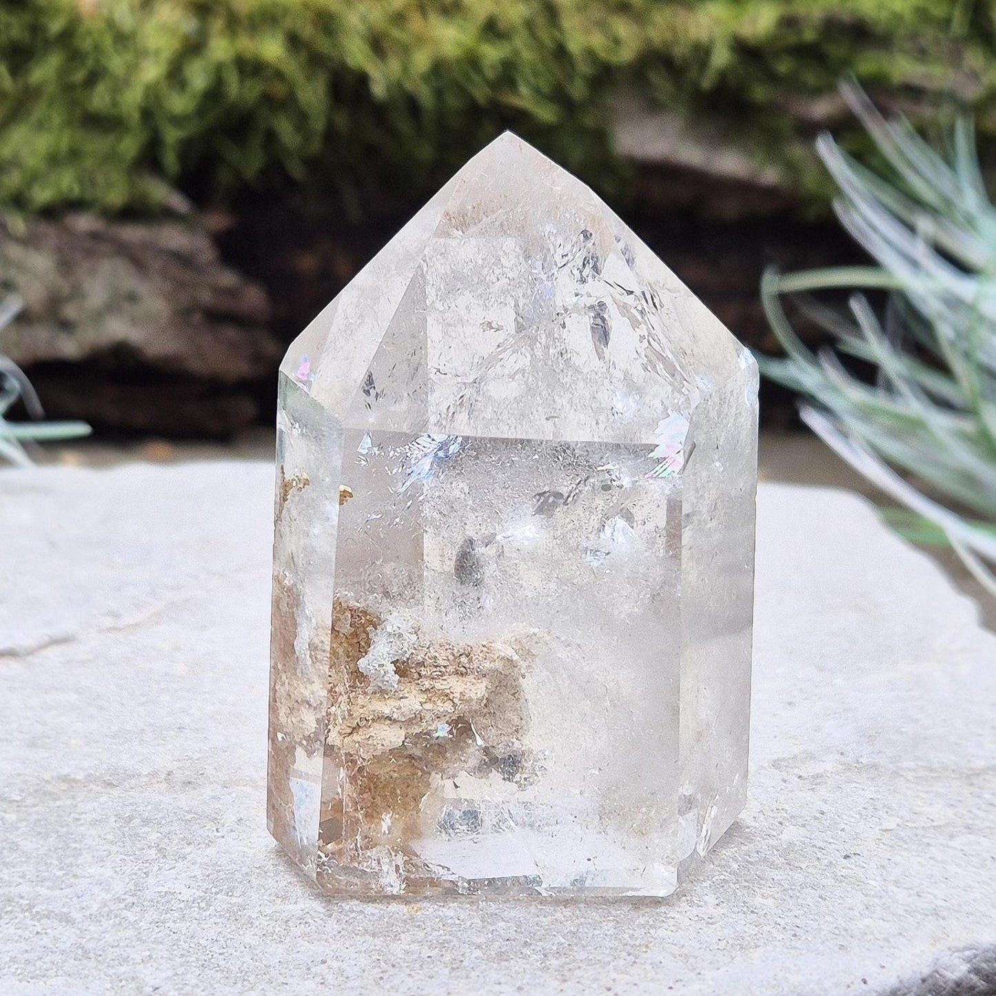 Quartz Standing Point with Mineral Inclusions from Brazil, a Crystal for Energy & Clarity