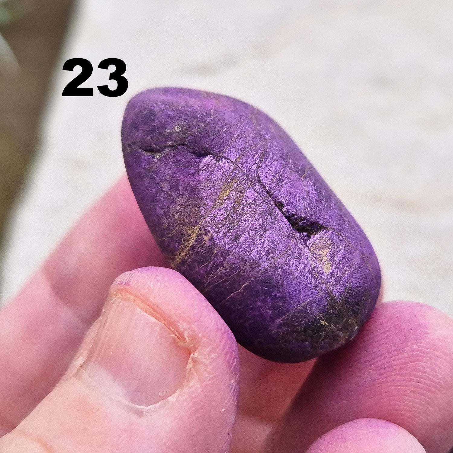 Purpurite. Beautiful purple specimens originating from Namibia. Known for its vibrant purple hue and unique matte finish. The colouring comes alive in the light.