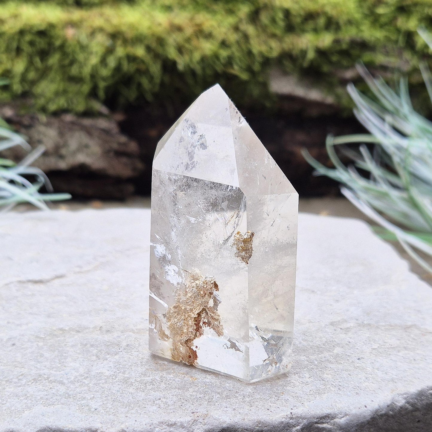 Quartz Standing Point with Mineral Inclusions from Brazil, a Crystal for Energy & Clarity