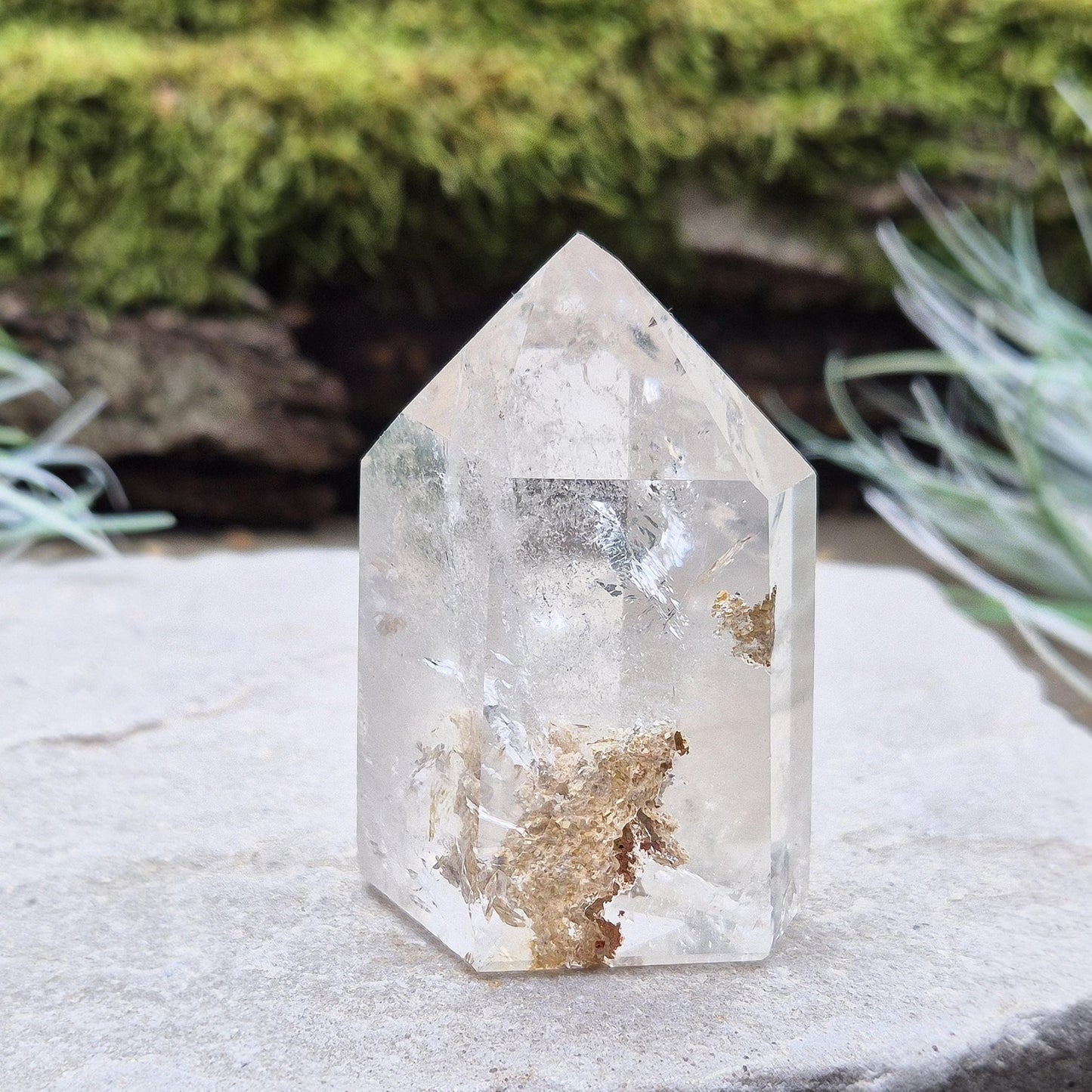 Quartz Standing Point with Mineral Inclusions from Brazil, a Crystal for Energy & Clarity