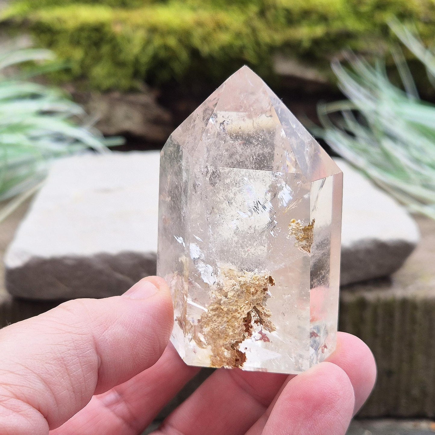 Quartz Standing Point with Mineral Inclusions from Brazil, a Crystal for Energy & Clarity