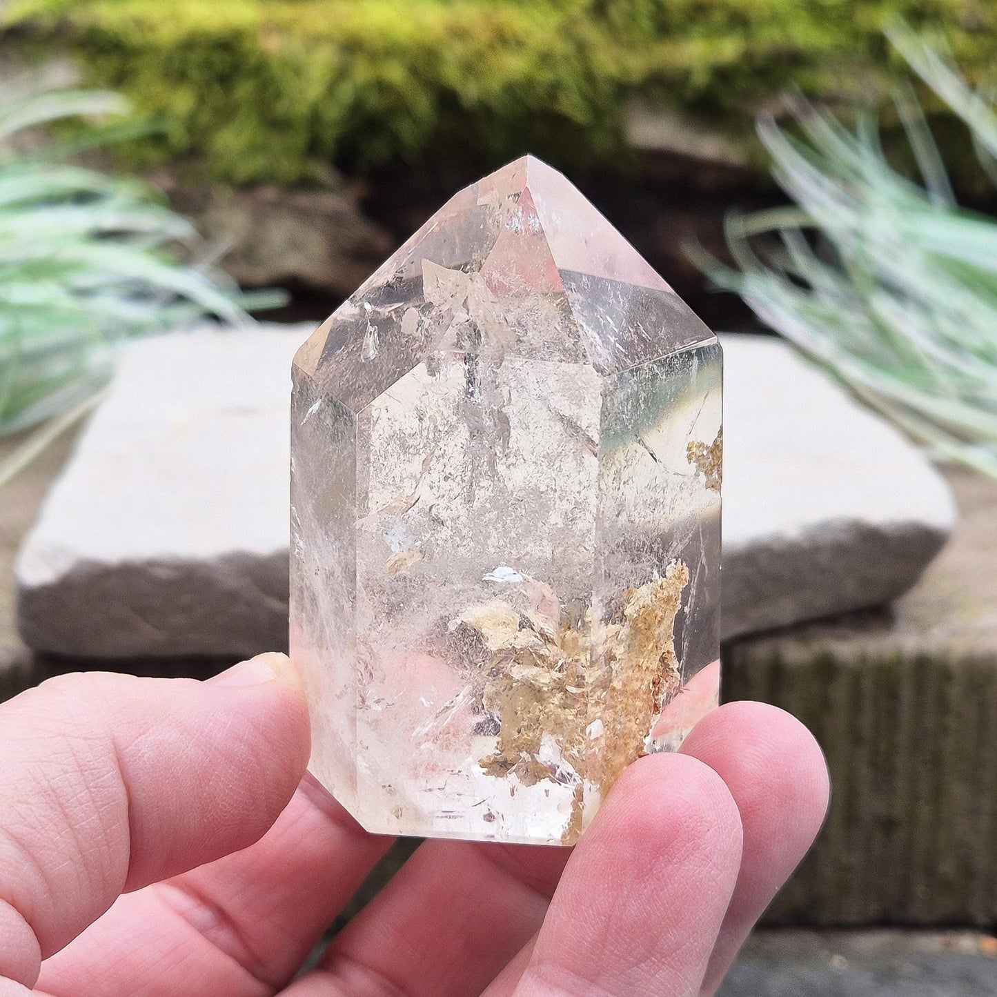 Quartz Standing Point with Mineral Inclusions from Brazil, a Crystal for Energy & Clarity