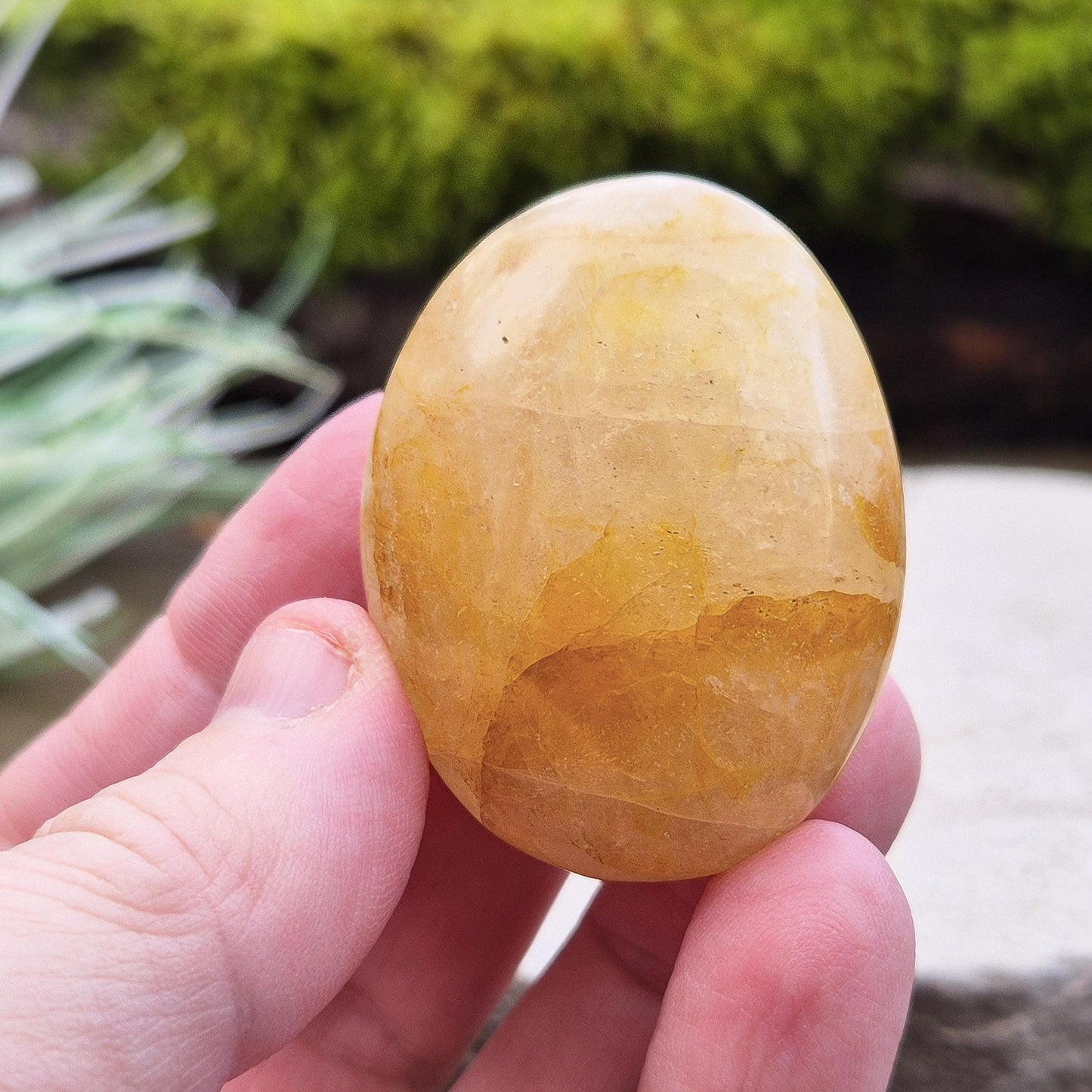 Golden Healer Quartz Palm Stone – Polished Crystal | Ideal for Meditation, Energy Practices, and Personal Growth | Carry With You