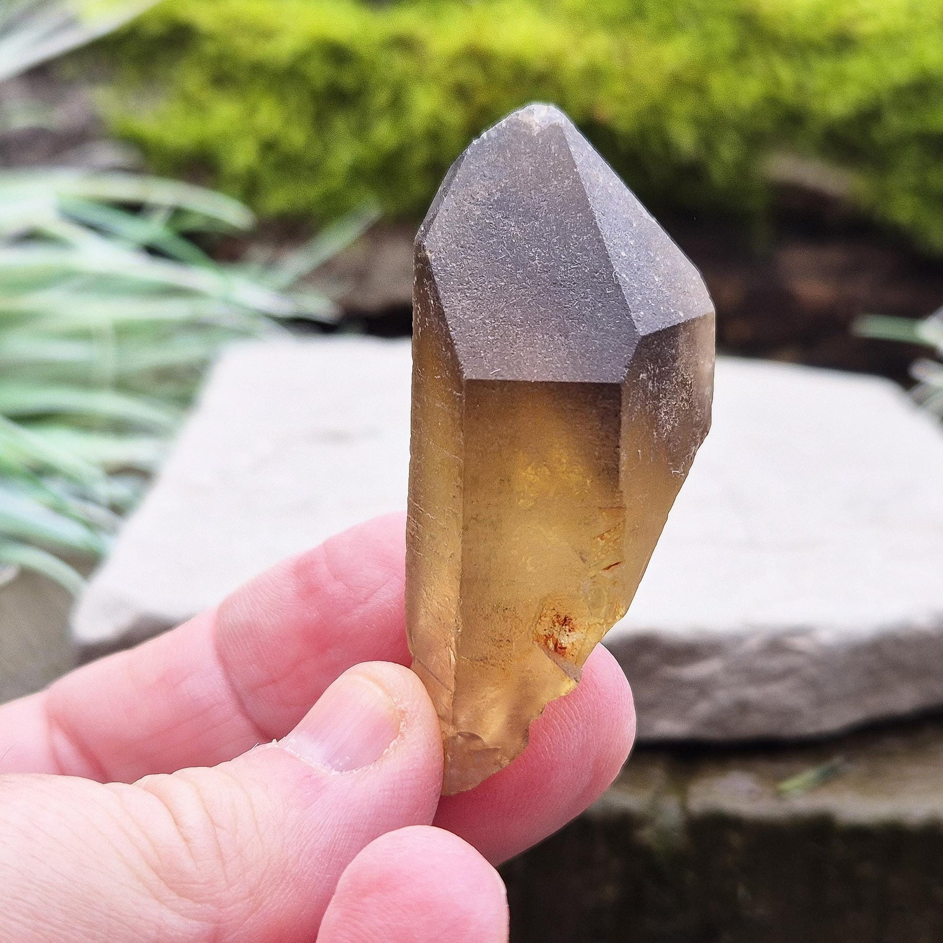 Natural Untreated Citrine Crystal Point from Northern Zambia, has a nice dark honey colour. Raw and unpolished, this crystal point offers an authentic, natural touch to any collection. Great for personal use in meditation or energy work.