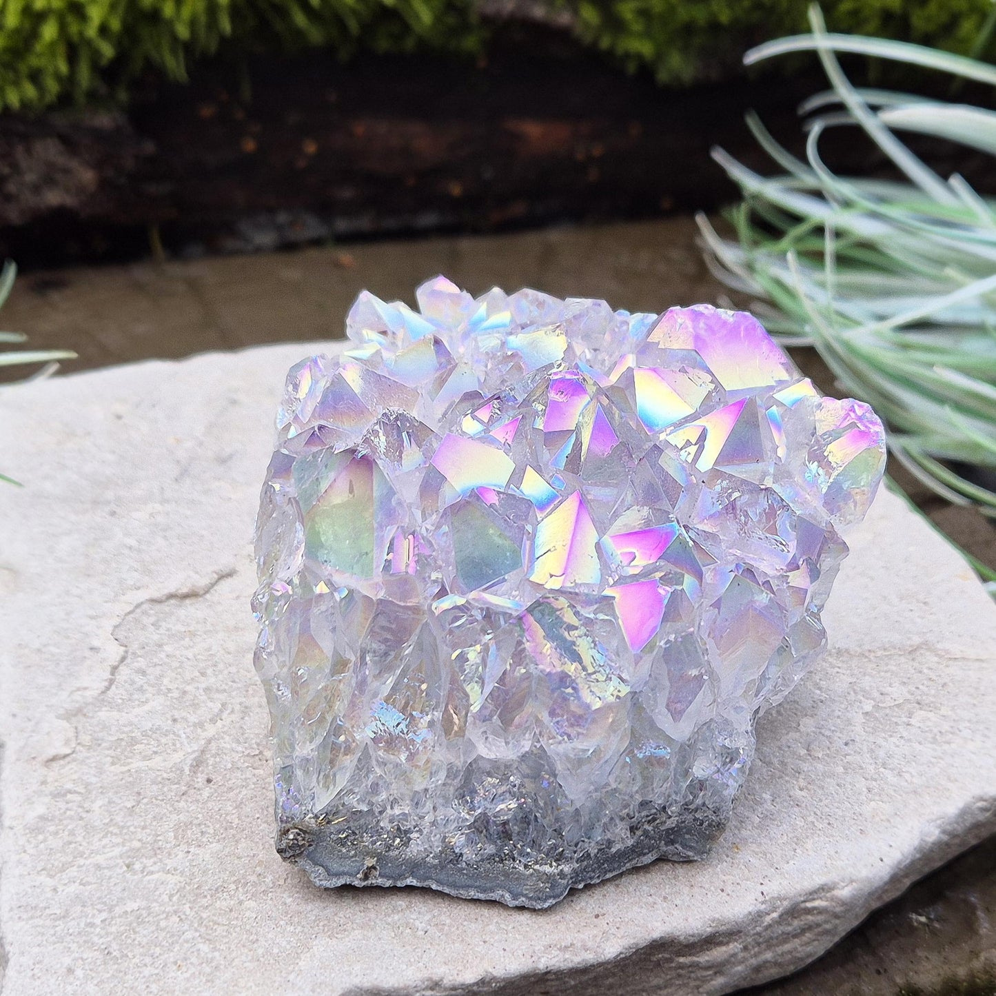 Aura Amethyst Crystal Cluster, Rainbow Amethyst, Angel Aura