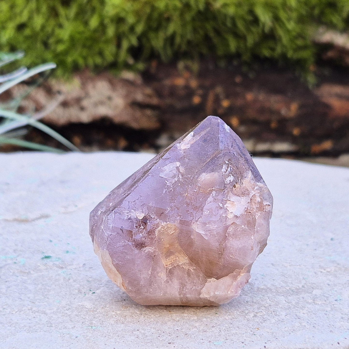 Ametrine Crystal Point, Polished Tip, Natural Sides, Cut Base