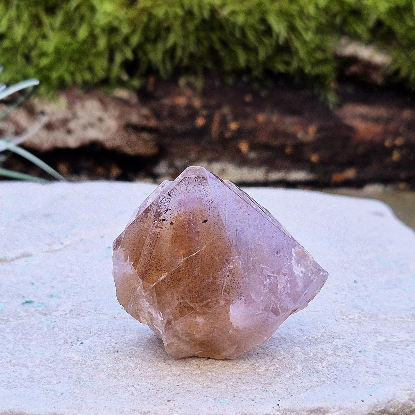 Ametrine Crystal Point, Polished Tip, Natural Sides, Cut Base