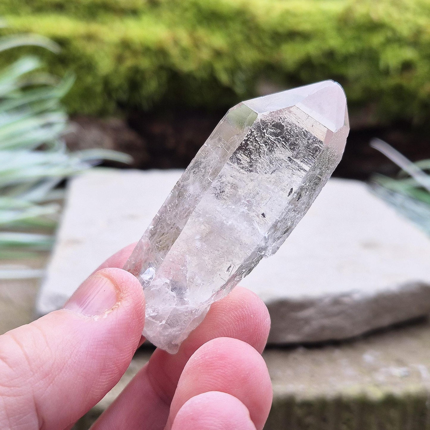Starbrary Quartz Crystal Point From Brazil. This crystal is a point has nice clarity and lovely Starbrary markings on at least 2 sides.


Starbrary Quartz is known for its clear surfaces etched with geometric shapes like triangles, lines, and symbols. 